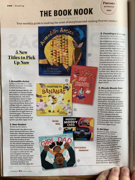 The Book Nook page of April 2022 issue of Parents magazine.