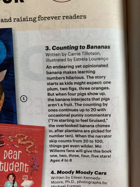 Review of Counting to Bananas in Parents magazine.
